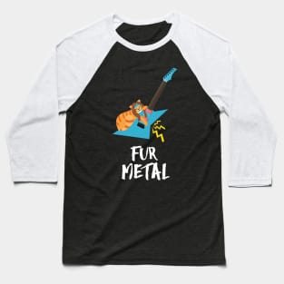 Cute Cat Guitar | Funny Metal Gift Ideas Baseball T-Shirt